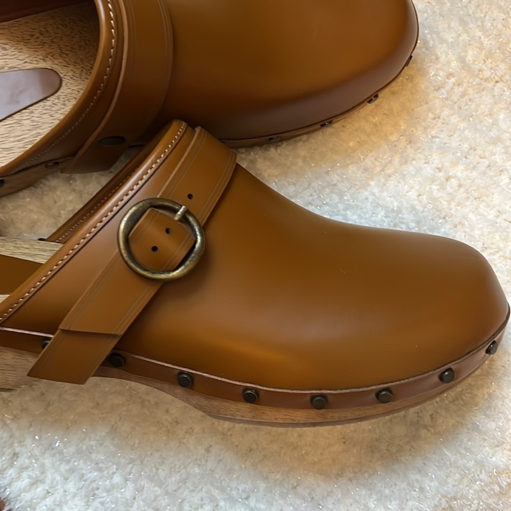 Isabel Marant Thalie Buckle Leather Brown clogs size 10 - Picture 11 of 14